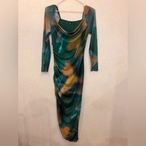 Elegant Multicolor Long Sleeve Dress